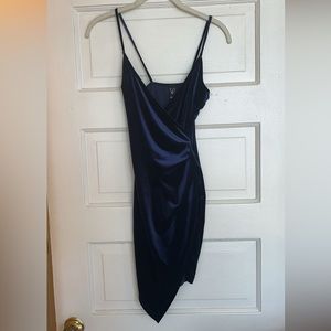 Navy Blue Velvet mini dress